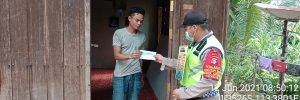 POJOK BAWAH-Sosialisasi PPKM mikro Polsek Manuhing giatkan patroli