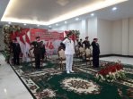 OPEN-Dandim 1013 VIRTUAL: Dandim 1013/Muara Teweh Letkol Kav Rinaldi Irawan, M.Han hadiri Upacara Penurunan Bendera Merah Putih HUT Ke-76 RI dari Istana Negara secara virtual, Selasa (17/8). (FOTO: PENREM 102/Pjg)