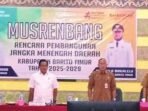 SEMANGAT: Asisten II Setda Bartim Amrullah, mewakili Bupati Bartim M.Yamin, dalam kegiatan Musrenbang RPJMD 2025 - 2029, kemarin.