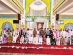 PENYAMBUTAN: Wakil Bupati Katingan Firdaus, ketika menyambut jemaah haji Kabupaten Katingan tahun 2025 di Masjid Baitul Yakin Kasongan, Senin (23/6).