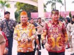 HADIR: Bupati Barito Selatan, Eddy Raya Samsuri, saat menghadiri International Seminar Day of the World’s Indigenous Peoples 2025 di Palangka Raya, Jumat (22/8).