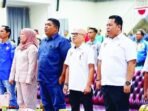 DPRD BATARA MENGHADIRI: Ketua DPRD Batara, Hj Mery Rukaini (paling kiri), Wakil Ketua II Hj Henny Rosgiaty Rusli (tiga dari kiri) serta Anggota DPRD Patih Herman AB (dua dari kiri) menghadiri Musorkablub KONI masa bakti 2025-2027, di Gedung DPRD setempat, Sabtu (9/8).