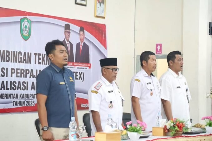 HADIRI : (Pj) Sekretaris Daerah Kotim, Masri, saat menghadiri kegiatan bimtek penggunaan aplikasi Coretax, sistem administrasi perpajakan terbaru di di Balai Diklat BKPSDM Kotim, Rabu (20/8/2025).