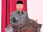BARITO SELATAN SAMBUTAN: Bupati Barito Selatan, Eddy Raya Samsuri, saat mengikuti Rapat Paripurna DPRD Barsel terkait Raperda Perubahan APBD 2025.