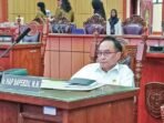 AKTIF: Wakil Ketua I Komisi II DPRD Kota Palangka Raya, Hap Baperdu saat menghadiri agenda rapat paripurna, belum lama ini.