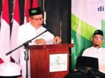 DPRD BATARA PELAKSANAAN PD-PKPNU: Anggota DPRD Kabupaten Barito Utara H Al Hadi S PdI saat menyampaikan sambutan pada pelaksanaan Pendidikan Dasar Pendidikan Kader Penggerak Nahdlatul Ulama (PD-PKPNU) Angkatan I Tahun 2025 di Rumah Betang Muara Teweh, Jumat (3/10) sore.
