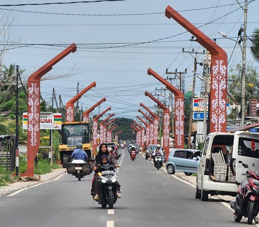 ARTISTIK: Pemasangan lampu hias penerangan jalan membuat Jalan Tjilik Riwut tampak lebih artistik dan modern.