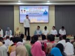 Barito Selatan Bupati Barito Selatan Eddy Raya Samsuri menyampaikan sambutan saat kegiatan buka puasa bersama di Aula TP-PKK Kabupaten Barito Selatan, Sabtu (28/2).