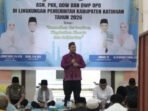 Bupati Katingan Saiful ketika menyampaikan sambutan di acara buka puasa bersama dengan ASN dan DWP di Rujab Bupati Katingan, Kamis (13/3).