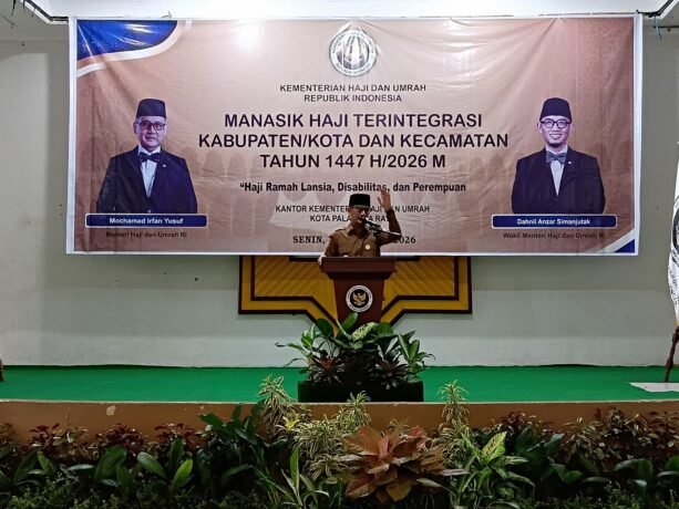 Wali Kota Palangka Raya, Fairid Naparin bertemu sapa dengan Calon Jemaah Haji (CHJ) Kota Palangka Raya pada manasik haji, di aula Arafah Kementerian Haji dan Umrah, beberapa waktu lalu.