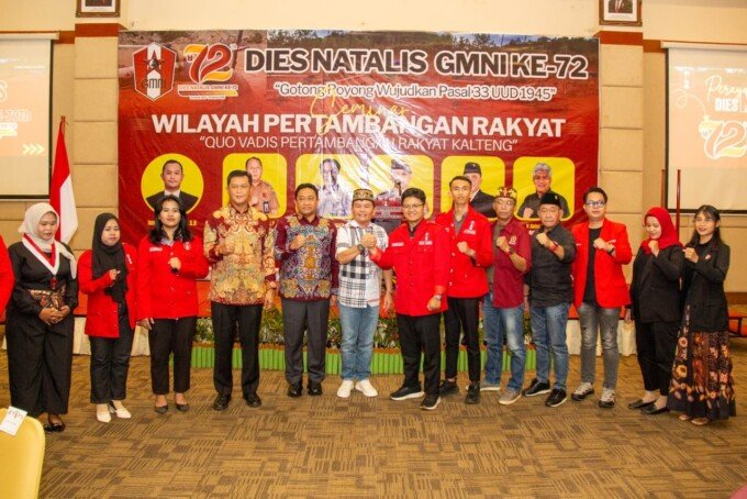 kalteng Gubernur Kalteng Agustiar Sabran menghhadir HUT ke-72 DPD GMNI Kalimantan Tengah di Grand Ballroom Hotel Luwansa, Palangka Raya, Sabtu (28/3).