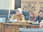 RDP: Ketua Komisi I Dewan Perwakilan Rakyat Daerah (DPRD) Barito Utara, Hj Netty Herawati ketika sedang mengikuti pelaksanaan Rapat Dengar Pendapat dengan Dinas Pendidikan Barito Utara di ruang rapat bersama, Kantor DPRD setempat, Selasa (7/4).