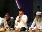 Bupati Kapuas HM Wiyatno memberikan sambutan pada acara Tabligh Akbar Kapuas 2026, Minggu (19/4) malam.