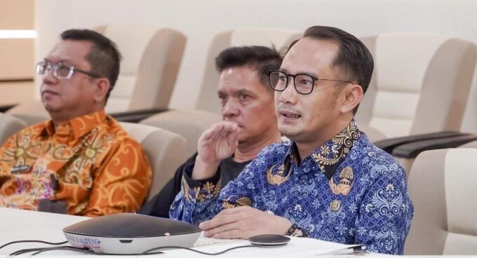 Wali Kota Palangka Raya, Fairid Naparin memaparkan berbagai inovasi daerah pada ajang penilaian Entrepreneur Government Tahun 2026, Jumat (17/4).