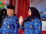 Bupati Kotim H Halikinnor bersama Wakil Bupati Irawati saat menghadiri kegiatan di halaman Kantor Bupati Kotim beberapa waktu lalu.