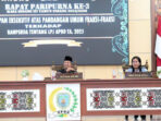 Wakil Bupati (Wabup) Lamandau, Abdul Hamid, menghadiri Rapat Paripurna penyampaian tanggapan eksekutif di Gedung DPRD Kabupaten Lamandau, Selasa (23/6) siang.