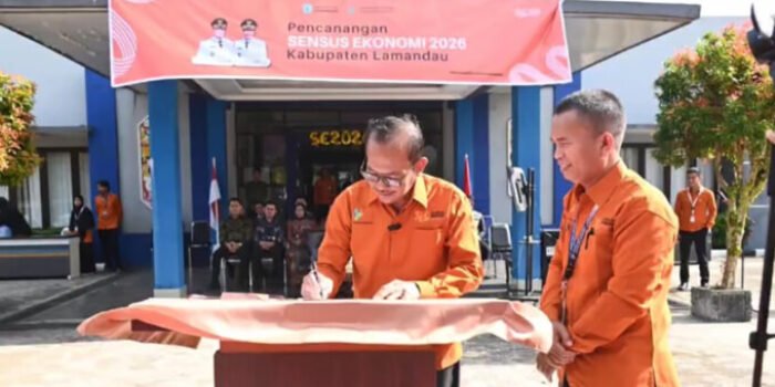 Wakil Bupati (Wabup) Lamandau, Abdul Hamid, saat menghadiri agenda Pencanangan Pelaksanaan Sensus Ekonomi 2026, di Kantor BPS setempat, Jumat (26/6).