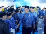 Bupati Barito Utara H Shalahuddin ST MT saat berhadir langsung pada pembukaan MTQ Korpri Kalteng tahun 2026 di Alunalun Jorih Jerah, Puruk Cahu, Kabupaten Murung Raya, Rabu (24/6).