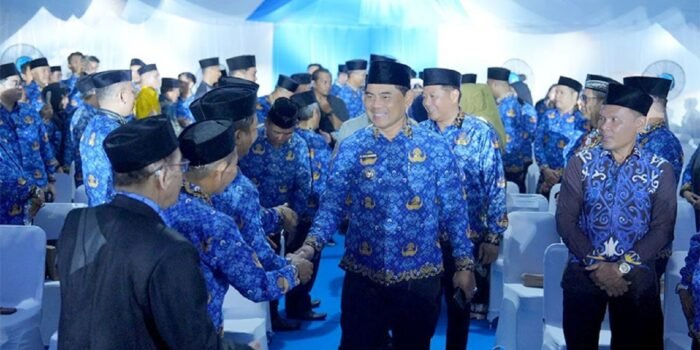 Bupati Barito Utara H Shalahuddin ST MT saat berhadir langsung pada pembukaan MTQ Korpri Kalteng tahun 2026 di Alunalun Jorih Jerah, Puruk Cahu, Kabupaten Murung Raya, Rabu (24/6).