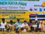15 Ketua DPRD Kabupaten Kapuas Ardiansah bersama anggota DPRD Kapuas mengikuti panen raya padi di Terusan Mulya, pada Sabtu (8/7/2026).