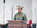 Barito Utara Bupati Barito Utara H Shalahuddin ST MT saat menyampaikan sambutan dalam Rapat Sinergisitas antara Pemerintah Kabupaten Barito Utara dan Kejaksaan Negeri Barito Utara di Gedung Balai Antang, Kamis (16/7).