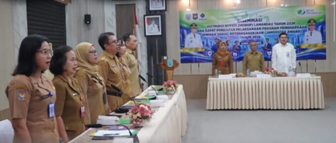 Lamandau Sekretaris Daerah Lamandau, M Irwansyah, membuka kegiatan Diseminasi Instruksi Bupati Tahun 2026 di Aula Sekretariat Daerah Lamandau, Selasa (21/7).