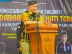 Bupati Lamandau, Rizky Aditya Putra, menghadiri prosesi pengesahan warga tingkat I PSHT Cabang Lamandau di GPU Lantang Torang, beberapa waktu lalu.