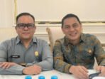 Ketua Bapemperda sekaligus Anggota Komisi II DPRD Palangka Raya Khemal Nasery bersama Anggota Komisi V DPR RI Muhammad Syauqie membahas penanganan karhutla.