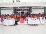 Bupati Kapuas HM Wiyatno SP didampingi Wakil Bupati Kapuas Dodo dan Sekda Kapuas Usis I Sangkai saat menghadiri Malam Resepsi Kenegaraan Peringatan HUT ke-81 Kemerdekaan RI di Aula Tingang Menteng, Kompleks Kantor Bupati Kapuas, Senin (17/8) malam.