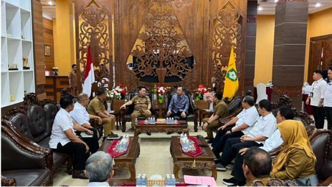 Kotim Bupati Kotim H.Halikinnor. Menerima pihak PT Agrinas Palma Nusantara untuk melakukan audiensi di Aula rumah jabatan Bupati, Selasa (4/8/2026).