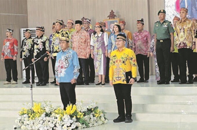 Wakil Bupati Barsel, Khristianto Yudha saat memimpin peringatan Sumpah Pemuda di Aula Pemda Barsel