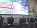 Bupati Kapuas HM Wiyatno didampingi Wakil Bupati Dodo saat rapat paripurna, Senin (12/8).